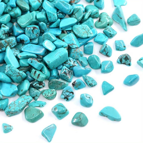 50g/100g Natural Howlite Turquoise Chips Polished Gravel Crystals for Plants Succulent Flowerpot Vase Filler Decorative Rocks Terrarium Supplies Little Fish Tank Rocks Gravel Pebbles.