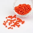 thumbnail image 1 of 50g 6/0 Opaque Colours Round Glass Seed Beads Dark Orange 4mm in diameter hole:1.5mm about 495pcs/50g, 1 of 3