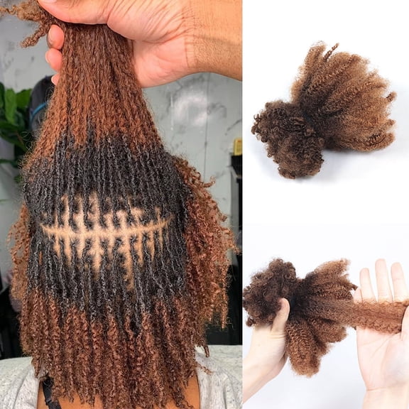 50g Afro Kinky Curly Human Hair Bulk Dreadlock Crochet Braiding Colored Hair Extension No Weft Full Head For Black Women 12inches