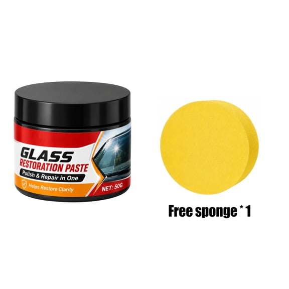 50g Car Glass Restoration Polishing Paste, Water Spot & Scratch Remover for Windshield, Car Windows & Rearview Mirror Care