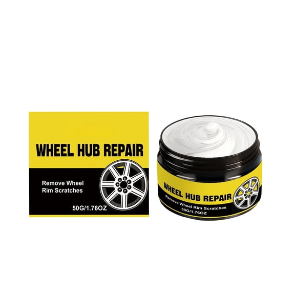 50g Car Wheel Scratch Repair Cream, Rim Scuff Oxidation Renovate Paste, Restores Shine for Aluminum Metal Wheel, DIY Auto Rim Maintenance Renewing Care Product