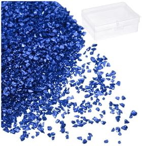 50g Crushed Glass Chips 1-3mm, Blue
