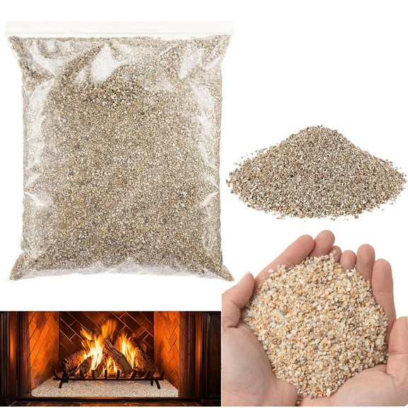 50g Fireplace Vermiculite Granules for Gas,Bexikou Silica Sand for Fire Pits and Fireplaces,Heat Proof Base Layer Decoration Under Gas Logs,Indoor Outdoor Gardening Vase Filler