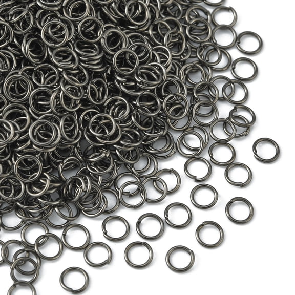 50g Iron Open Jump Rings Round Ring Gunmetal 21 Gauge 5x0.7mm Inner Diameter: 3.6mm