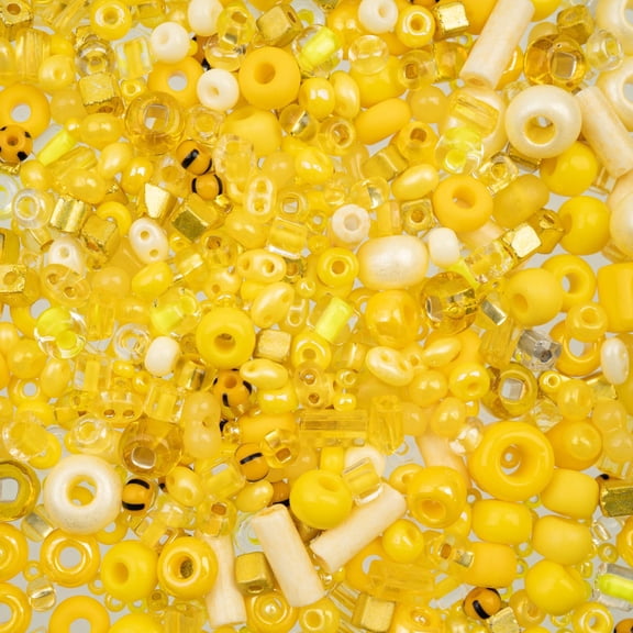 50g John Bead Bead Bar Assorted Yellow Mix Czech Glass Seed Beads for DIY Crafts Jewelry Friendship Bracelet Necklace Earrings Phonecharm Making