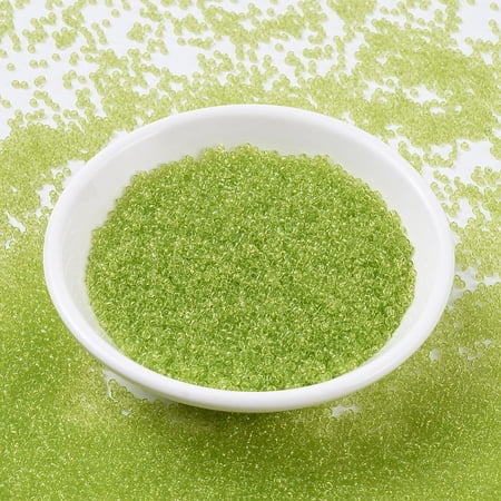 50g MIYUKI Round Rocailles Beads Japanese Seed Beads (RR143) Transparent Chartreuse 11/0 2x1.3mm Hole: 0.8mm 5500pcs/50g