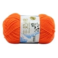 thumbnail image 1 of 50g Milk Cotton Yarn Cotton Chunky Hand-woven Crochet Knitting Wool Yarn Warm Yarn for Sweaters Hats Scarves DIY (Orange), 1 of 3