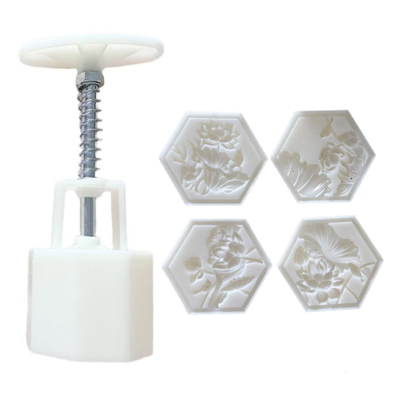 50g Mooncake Moulds Hand Pressure Gadgets Plastic Material Baking Accessories