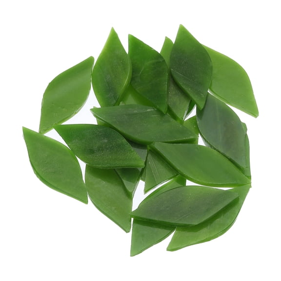 Stained Glass Mosaic, Leaf Glass Mosaic Tiles Bulk for Craft DIY Handmade Projects Green