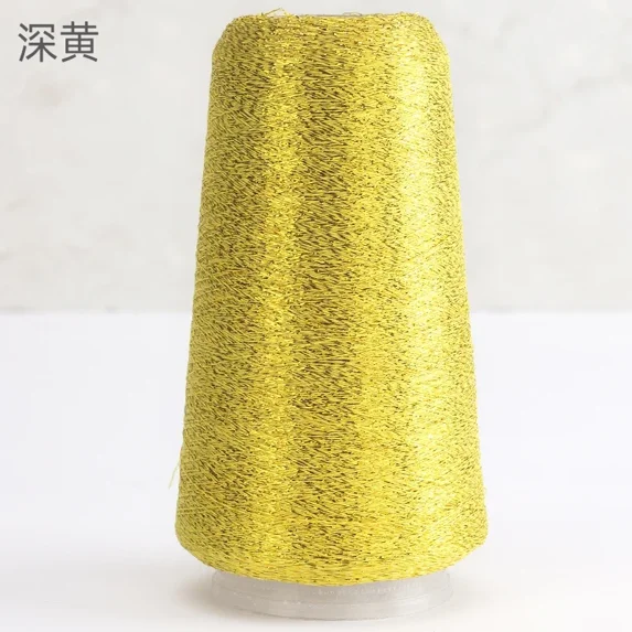 50g/ball Fine Gold Silver Yarn Spark Knited Yarn Crochet Sewing Threads Metallic Thread Partner Yarn for Needlework Golden Threa (67)