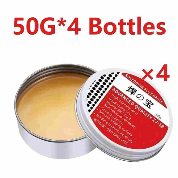 50g per jar / 4 jars Solder Flux, Soldering Flux Paste, No-Clean Solder Grease, Professional Mechanic Welding Repair, For Electronics, Mobile Phone, Home Appliance, Computer Motherboard (0.35oz Jar)