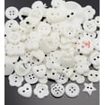 thumbnail image 1 of 50gs Dyed Mixed Shapes and Mixed Size Acrylic Buttons for Art Button Craft Button Ornament White 10~16x11~16x2~3mm Hole: 2mm, 1 of 3