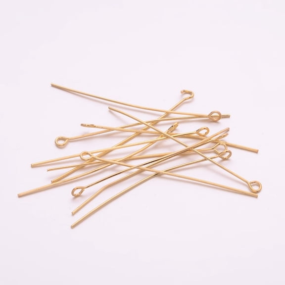 50gs Nickel Free Iron Eye Pin Golden Size: about 0.7mm thick 5.0cm long hole: 2mm about 120pcs/50g