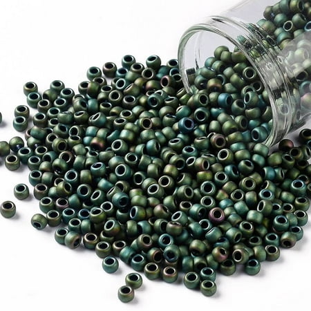 50gs TOHO Round Seed Beads Japanese Seed Beads (707) Matte color Iris Peridot 8/0 3mm Hole: 1mm about 1110pcs/50g