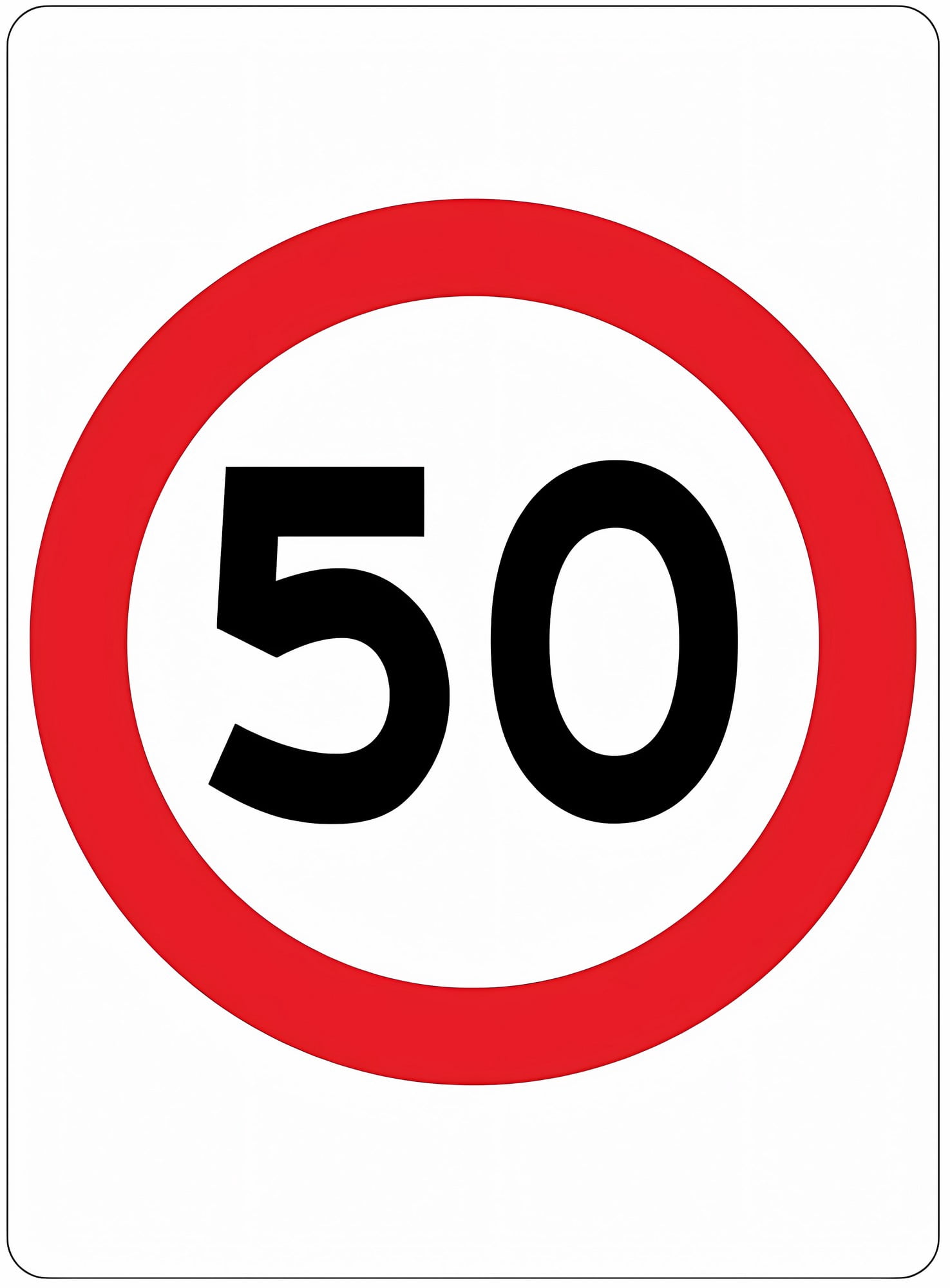 50km Speed Limit Traffic (L8386) Metal Tin Sign - 8