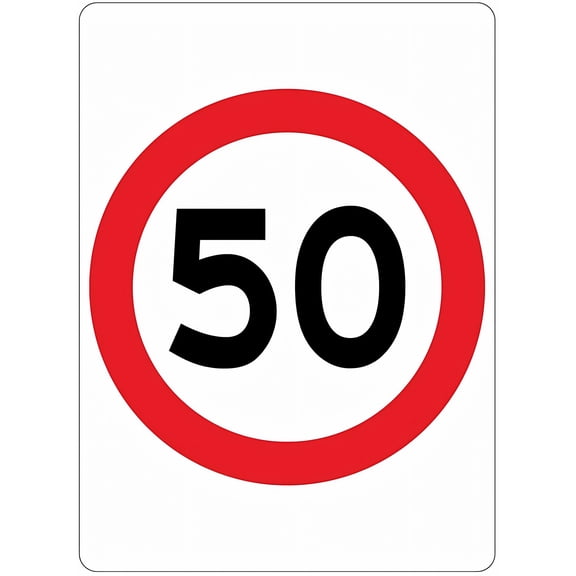 50km Speed Limit Traffic (L8386) Metal Tin Sign - 8"x12" Industrial Commercial Series Signage, Traffic Control Warning Sign