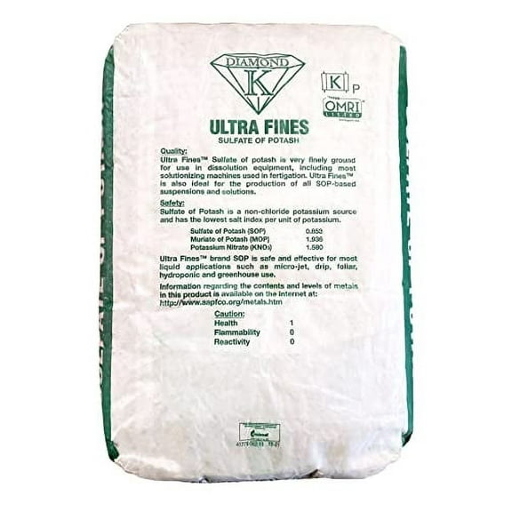 50lb Bag Organic Solution Grade Sulfate of Potassium Fertilizer Powder 0-0-50 (1 Bag)