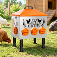 Window 98 Red 50lb Large Metal Chicken Feeder with Feed Level Window, Orange ...