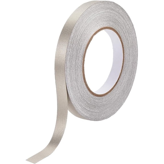 50m*15mm Faraday Cloth Tape Double Conductive Fiberglass Fabric Adhesive Tape for DIY EMI Shielding RF Blocking Laptop Cellphone LCD Cable Wire Harness Wrapping Beige