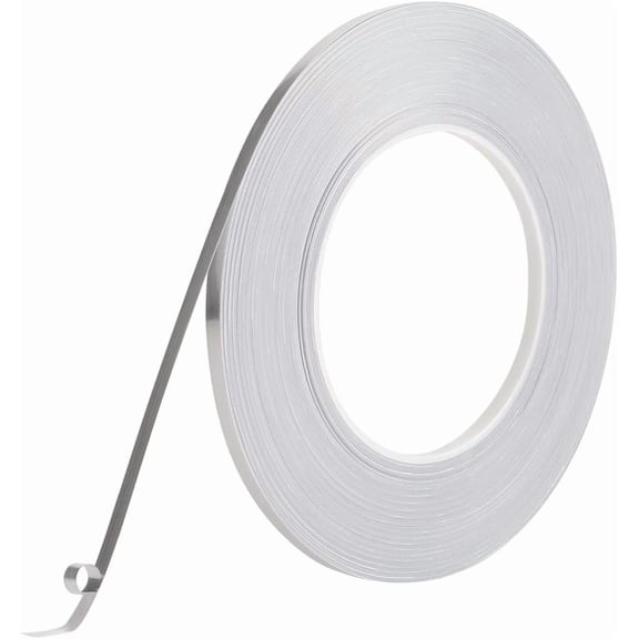 50m x 5mm Silver Metalized Polyester Film Tape Brushed Metallic Decor Tape Self Adhesive Mirror Border Molding Trim Peel and Stick Tile Caulk Strips
