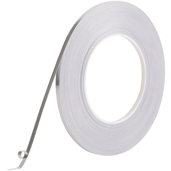50m x 5mm Silver Metalized Polyester Film Tape Brushed Metallic Decor Tape Self Adhesive Mirror Border Molding Trim Peel and Stick Tile Caulk
