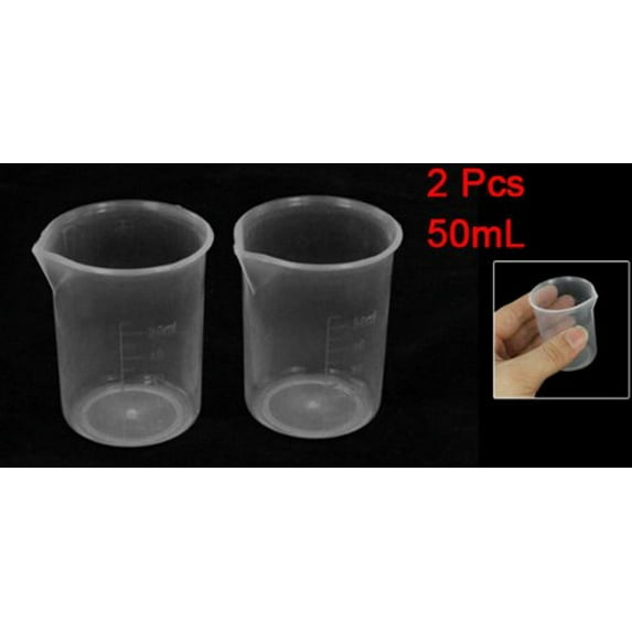 Linjieee 50mL Graduated Beaker Clear Measuring Cup for Lab 2 Pcs in The Stone Mug
