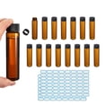 50ml Amber Glass Vials, 15 Pack Sample Vials with Screw Cap Reagent ...
