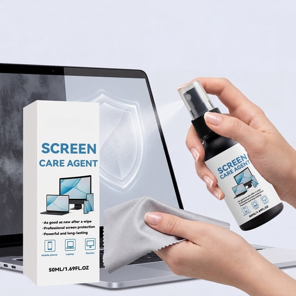 50ml Anti-Static Screen Cleaner Spray, Quick Streak-Free Dry Cleaner for Phone Laptop Monitor Digital Displays