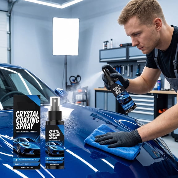 50ml Ceramic Car Coating Spray, 3-in-1 Waterless Wash & Wax with Hydrophobic Polish, Scratch Repair & Paint Protection for All Cars, High Gloss Shine Enhancer
