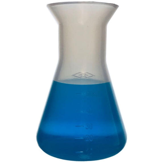50ml Conical Flask, PP Material, Molded Graduations, No Cap, Karter Scientific 237Q6 (Single)