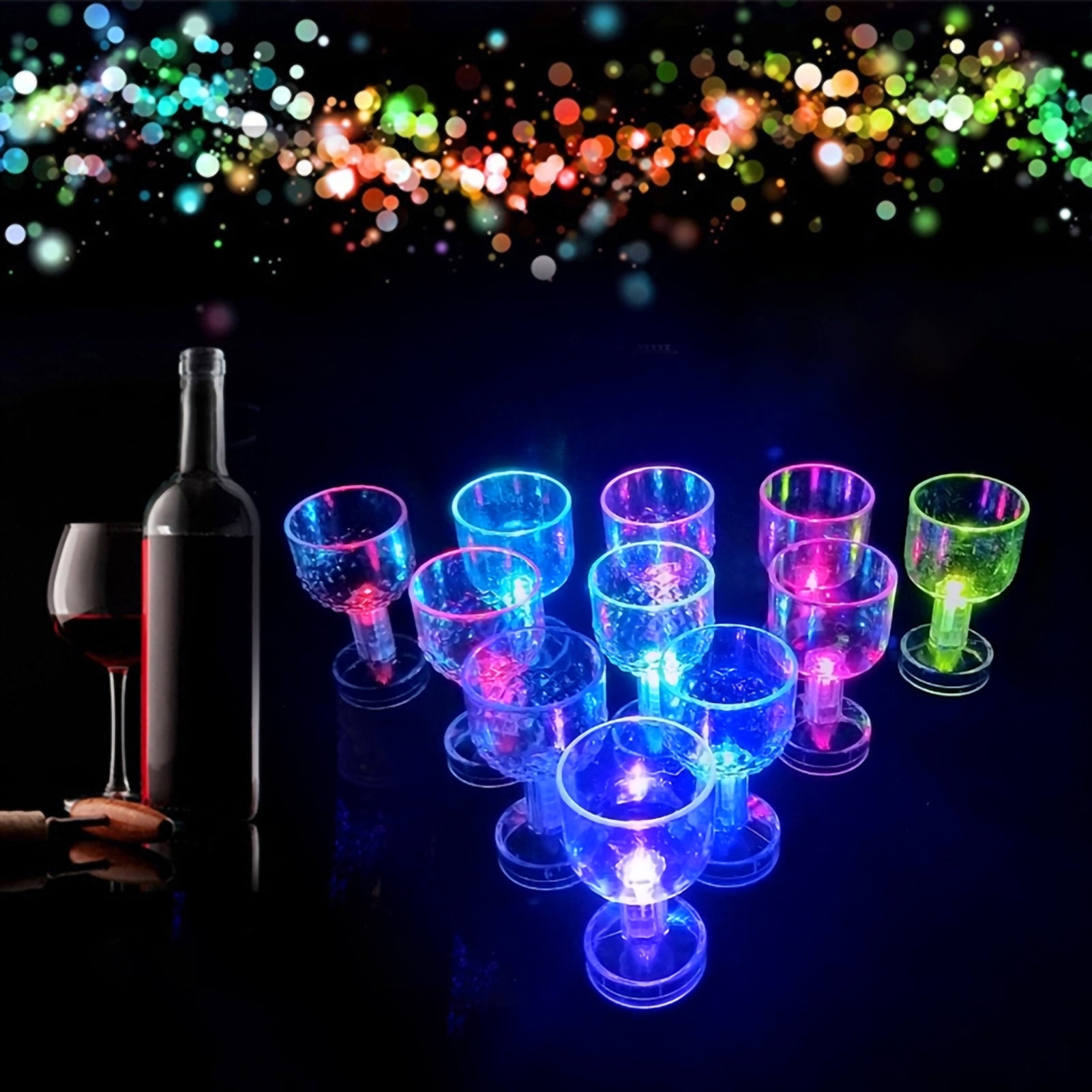 Tazze Con Luce LED - Set 10 Pezzi Multicolore Per Feste, Compleanni E Discoteca