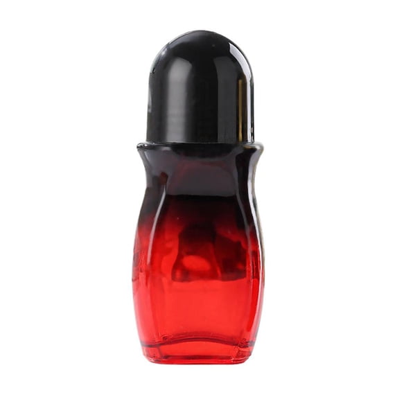 50ml Glass Roll on Bottles, Gradient Red Deodorant Container With Plastic Roller Ball, Roller Bottles for Essential Oils, Leak-Proof Travel Perfume Bottle with Black Caps - Color B
