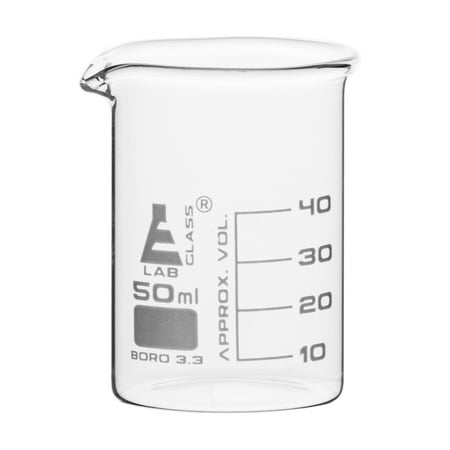 50ml Graduated Beaker with Spout - Eisco Labs Premium Borosilicate glass