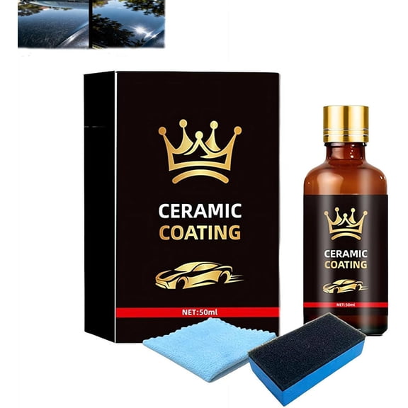 50ml Graphene Ceramic Coating 9H Hardness Advanced Crystal Serum for Cars, Hydrophobic Anti-Scratch Protection, Long-Lasting Gloss for Auto Detailing (1 Pack, Clear Liquid)