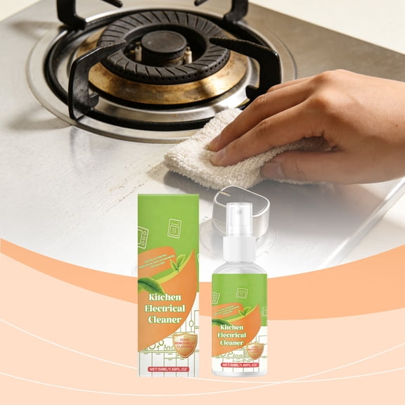 50ml Kitchen Appliance Cleaner Spray for Daily Use,Multi-Surface Degreaser for Microwaves, Ovens, Fridges, Stoves, Countertops, and Glass, Removes Grease & Fingerprints,No Rinse Needed, Fast Cleaning