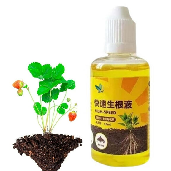 50ml Plants Rooting Hormone Solution, Fast-Acting Root Stimulator for Cuttings, Transplanting, and Hydroponic Growth, Indoor Outdoor Gardening Concentrate (Yellow)