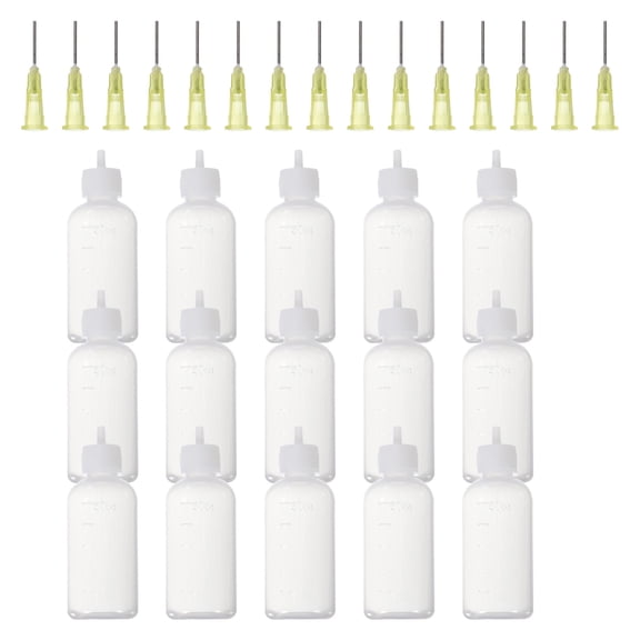 50ml Precision Applicator Bottles, 15Pcs Needle Tip Squeeze Bottle Small Squeeze Bottles Mini Needle Bottle
