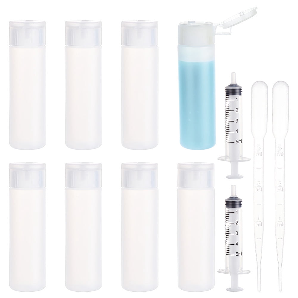 50ml Transparent PE Plastic Flip Top Cap Bottles with PP Plastic Screw ...