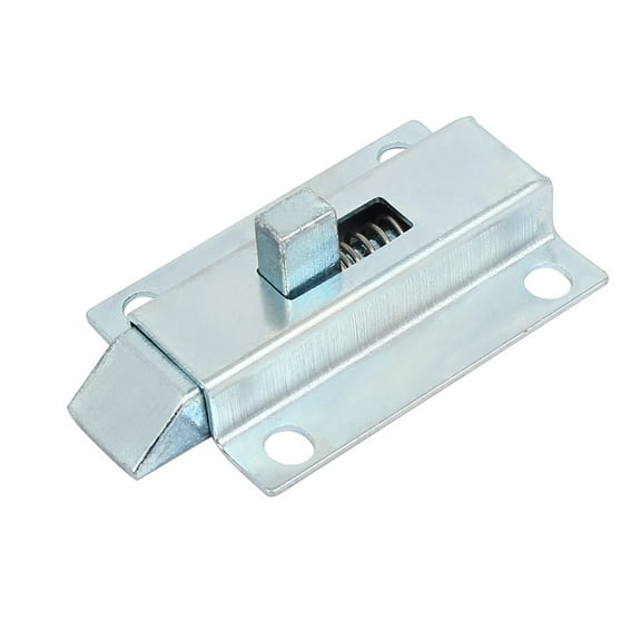 50mm 2" Length Metal Spring Loaded Bolt Door Latch Lock Silver Tone