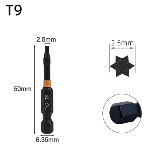 50mm /4 Inch Hex Head Drill Bit Magnetic For Torx Screwdriver Bits For T10-T40 For Electric Driver Hand Drill