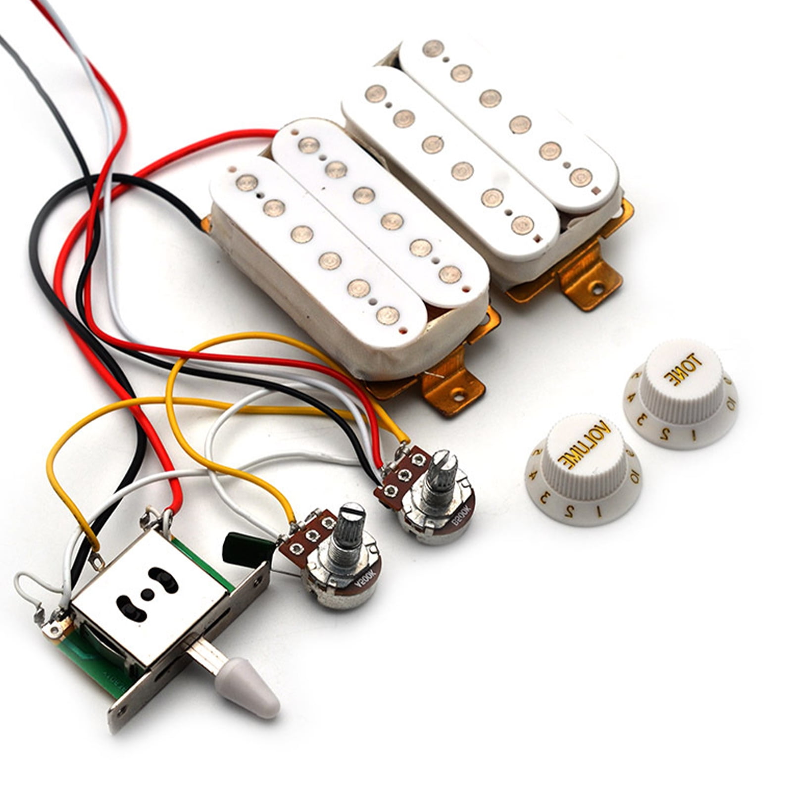 50mm/52mm Wiring Harness Electric Guitar Humbucker Pickups with Knob Cap for ST
