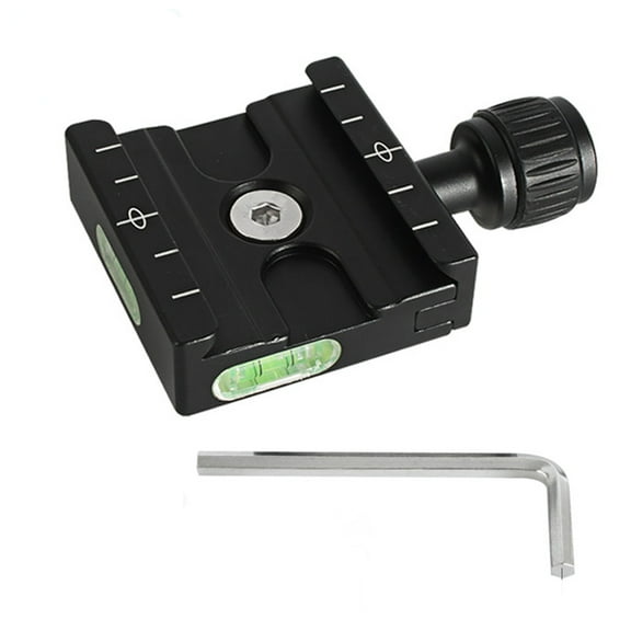 50mm Aluminum Tripod Quick Release Plate Clamp Adapter for DSLR Cameras Arca-Swiss Compatible with 1/4" and 3/8" Threads, Black