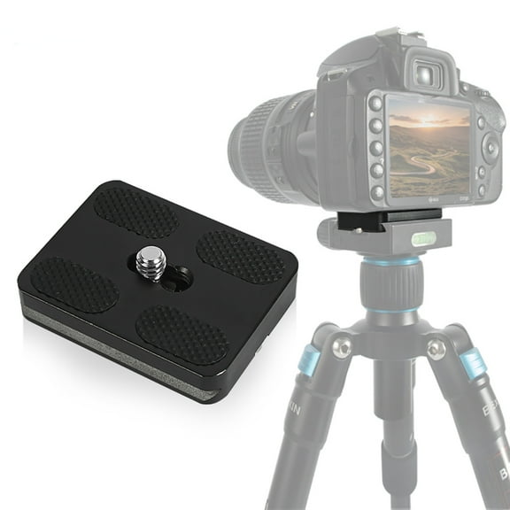 50mm Aluminum Tripod Quick Release Plate Screw Adapter Mount for DSLR Cameras  Arca-Swiss Compatible Clamp Base with 1/4" Thread, Durable Black Aluminum Alloy