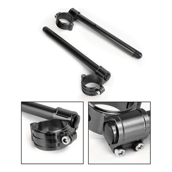 50mm CNC Cafe Racer Racing Handlebar With Fork Clamp