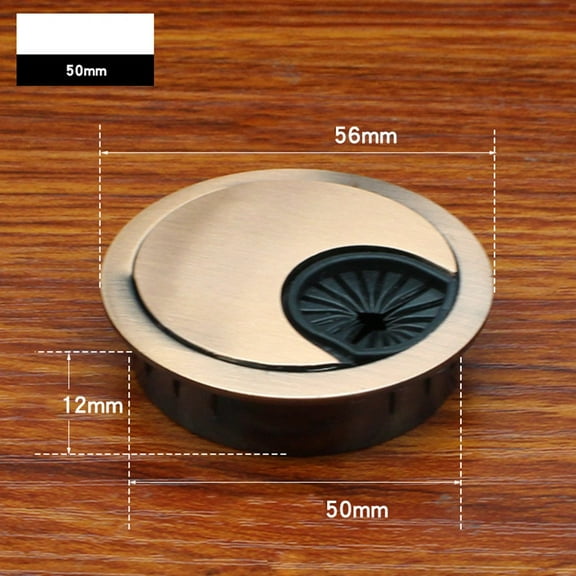 50mm Computer Metal Grommet Desk Table Cable Tidy Outlet Wire Cover