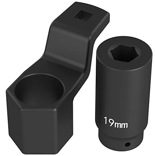 50mm Crankshaft Crank Pulley Wrench Holder for Honda and Acura Engines (with 19mm Harmonic Balancer Socket), 3 Times Momentum Power of Standard Impact Sockets, Counter-Weighted Socket Tools