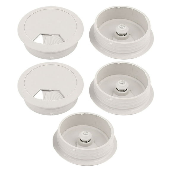 50mm Dia PC Computer Desk Table Plastic Grommet Cable Tidy Wire Hole Cover 5pcs