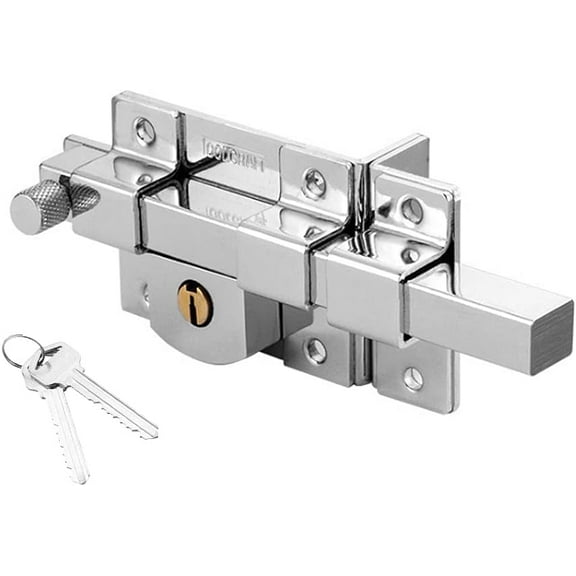 50mm Garage Door Lock Long Throw Gate Shed/Door Lock for Garden Gate with 2 Keys