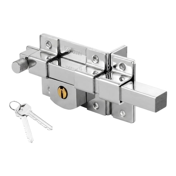 L-Lei Iron Chrome Door Locks with 1 x Lock Cylinder with 2 Keys