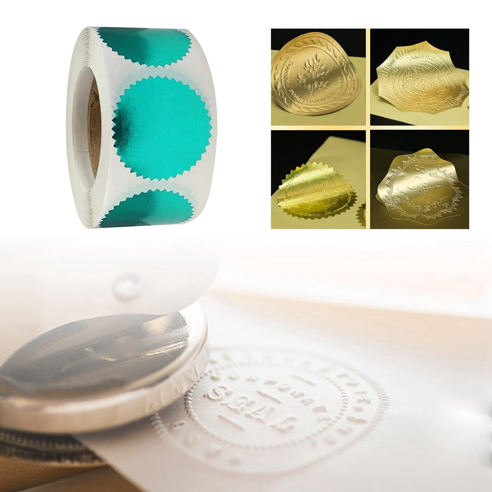 50mm Gear Embossed Sticker – Raised Printing Labels for Certificates ...